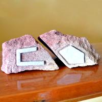 Fire, Two Piece Red Sandstone Candle Holder Set