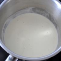 Heat the cream and orange liqueur