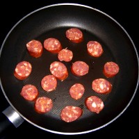 Pan fry the Chorizo