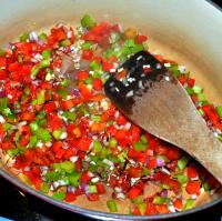 Start cooking the vegetables